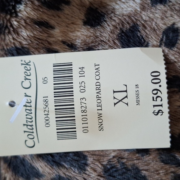 Coldwater Creek Woman’s Snow Leopard Coat Size xl, brand new tag still attached, - Picture 4 of 8
